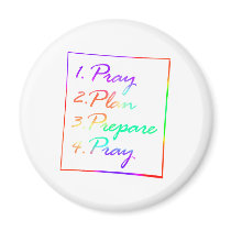 Pray, Plan, Prepare, Pray magnets by TWFStore_Inspiration Pray, Plan, Prepare, Pray magnets