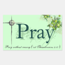 Pray Rectangular Sticker