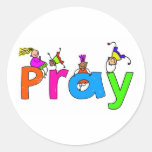 Pray Round Sticker