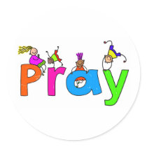 Pray Round Sticker
