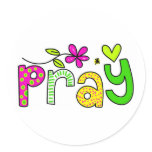 Pray Round Stickers