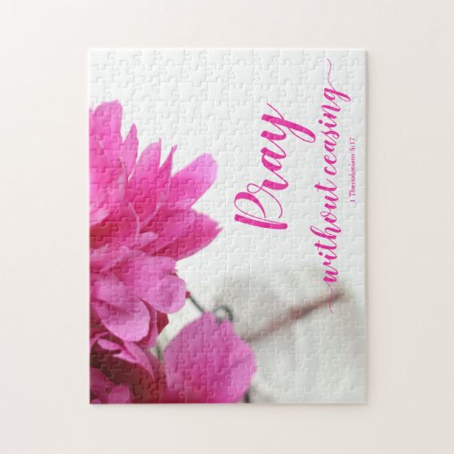 Pray Without Ceasing 1 Thessalonians 5 17 Peony Jigsaw Puzzle Zazzle