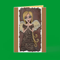 Prayer Angel - greeting card by folkartblonde Prayer Angel - greeting card