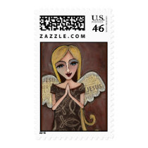 Prayer Angel - postage stamp