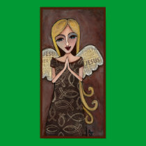 PRAYER ANGEL with Jesus collage wings - print posters