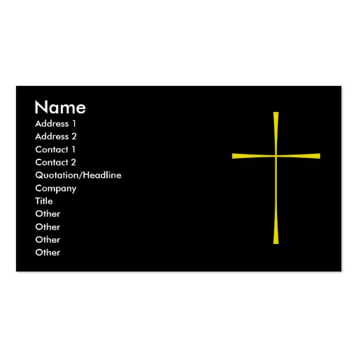 Prayer Book Cross Gold Business Card Templates