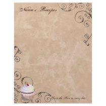 Prayer & Chocolate Woman's Recipe Pages for Binder Letterhead Template