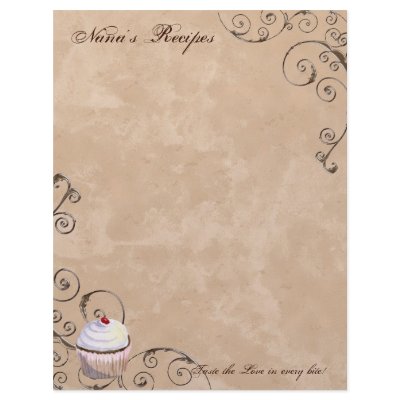 Prayer & Chocolate Woman's Recipe Pages for Binder Letterhead Template by AudreyJeanne