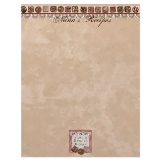 Prayer & Chocolate Woman's Recipe Pages for Binder letterhead