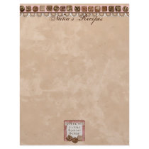 Prayer & Chocolate Woman's Recipe Pages for Binder Personalized Letterhead