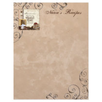 Prayer & Chocolate Woman's Recipe Pages for Binder Personalized Letterhead