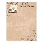 Prayer & Chocolate Woman's Recipe Pages for Binder Personalized Letterhead