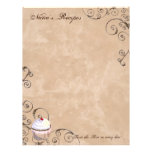 Prayer & Chocolate Woman's Recipe Pages for Binder Letterhead Template
