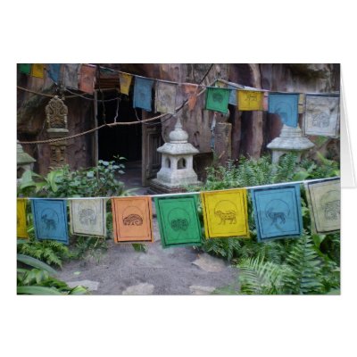 PRAYER FLAGS AT TEMPLE GREETING CARDS by bonnievoyage
