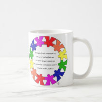 Prayer for Protection in "hands and hearts" circle mugs