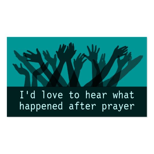 Prayer Ministry Testimony.Praise Report Handout Business Card Template (front side)