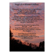 Prayer of Alzheimer's Sufferer Greeting Card