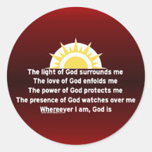 Prayer of Protection Round Sticker
