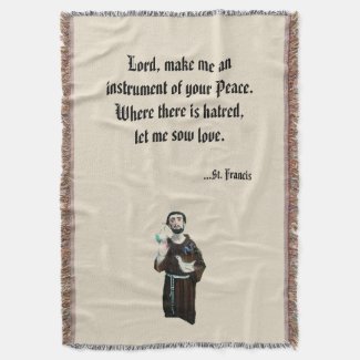 Prayer of St. Francis Throw Blanket