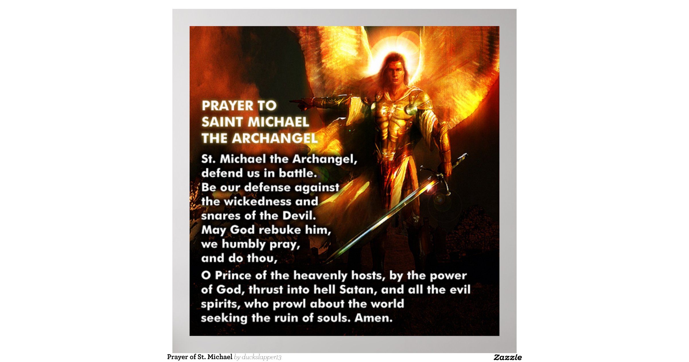 Prayer of St. Michael Print Zazzle