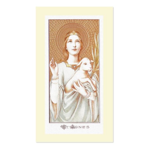 Prayer to Saint Agnes Holy Card Business Card Template (front side)