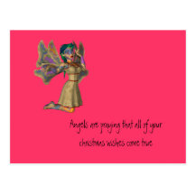 Praying Angel Christmas Postcard