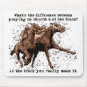 Praying at horse races mousepads