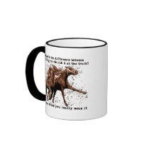Praying at horse races coffee mugs