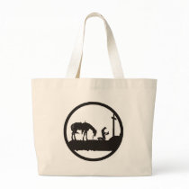 praying cowboy canvas bags