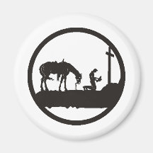 praying cowboy magnets