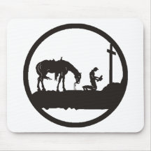 praying cowboy mousepad