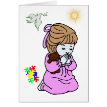 cartoon praying girl
