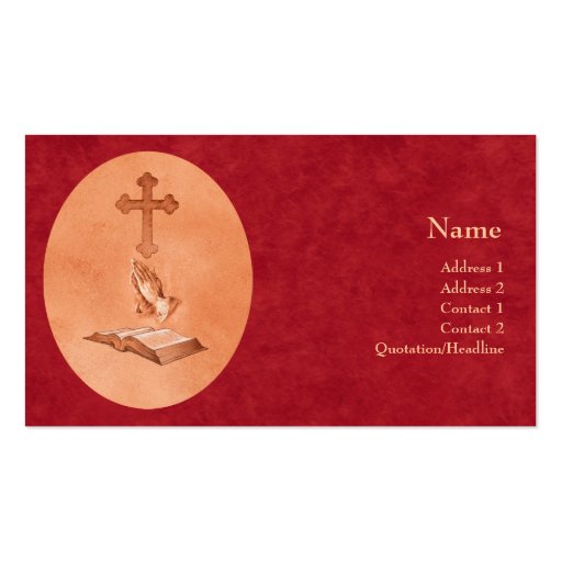 Praying Hands Business Card Template (front side)