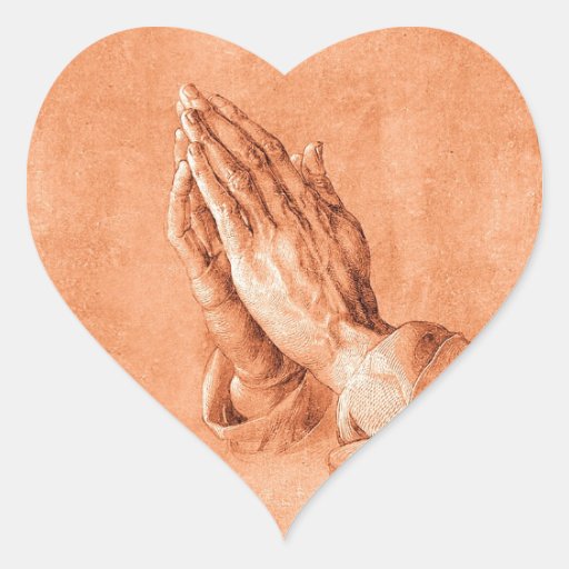 Praying Hands Heart Sticker Zazzle