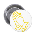 Praying Hands in Gold Yellow Button