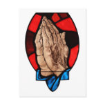 Praying Hands Stained Glass Art Post Cards