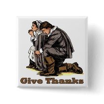 Praying Pilgrims Pinback Buttons