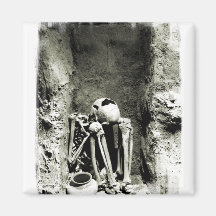 Pre-Columbian Gravesite Skeleton Magnet