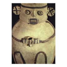 Pre-Columbian pottery vessel, in human form, South Announcement