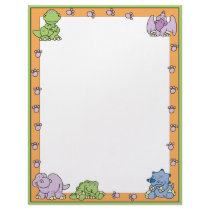 Pre-historic Dinosaur Babies Personalized Letterhead