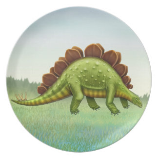 dinosaur with a plate on its head