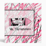 Pre K Teacher Binder - Zebra Print Crayon