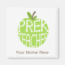 Pre K Teacher Green Apple Magnet