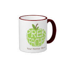 Pre K Teacher Green Apple Mug
