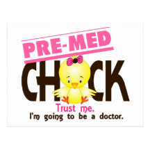 Pre-Med Chick 3 Post Card