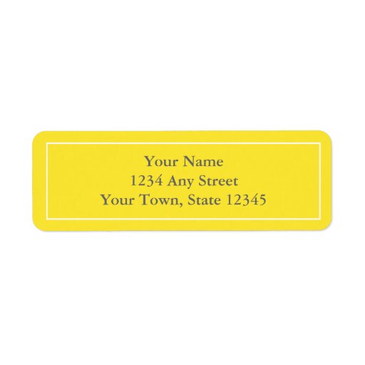 Preprinted Yellow & Gray Return Address Labels Zazzle