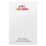 pre school word in fun letters stationery