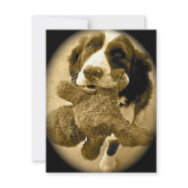 Precious And Her Fave Toy: Sepia invitations by puppiluv Precious And Her Fave Toy: Sepia invitations