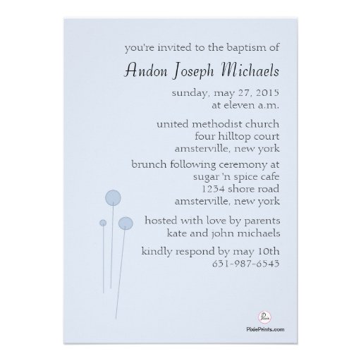 Precious Blue Religious Invitation