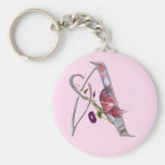 Precious Butterfly Initial A Keychain